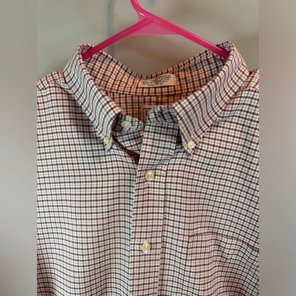 Vtg LL Bean Single Needle Tailoring Button Down Plaid Dress Shirt Sz 17-37 Mens - Picture 2 of 15